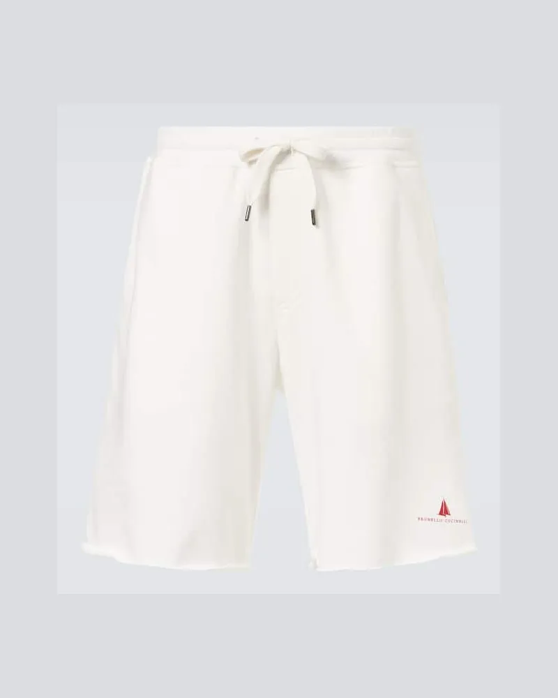 Brunello Cucinelli Shorts aus Jersey Weiß