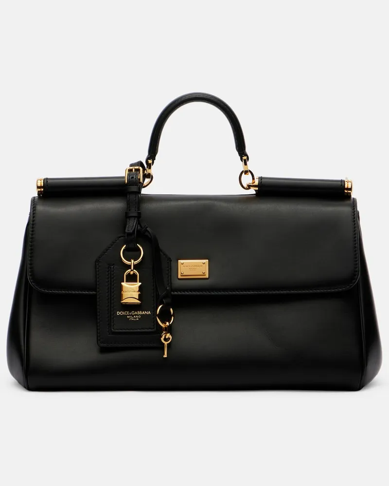 Dolce & Gabbana Tote Bag My Sicily Medium aus Leder Schwarz
