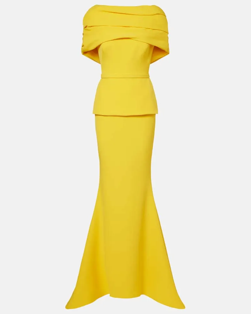 Safiyaa Off-Shoulder-Robe Loura aus Crêpe Gelb