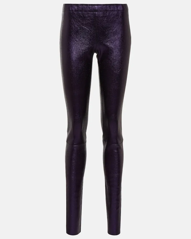 Stouls Leggings Carolyn aus Metallic-Leder Violett