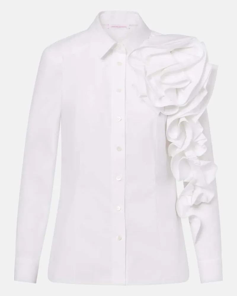 Carolina Herrera New York Bluse Rosette aus Baumwolle Weiß