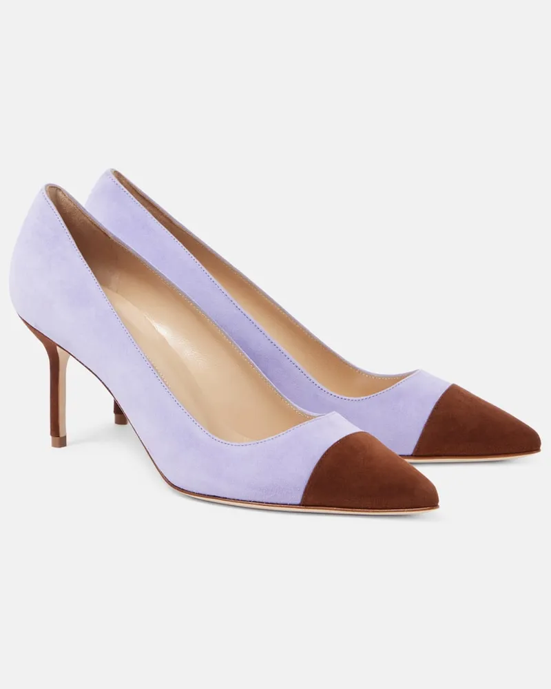 Manolo Blahnik Pumps Capcour 70 aus Veloursleder Lila