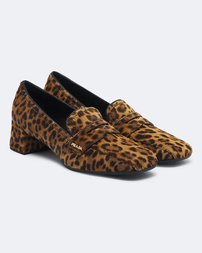 Prada Loafer-Pumps aus Kalbshaar Beige