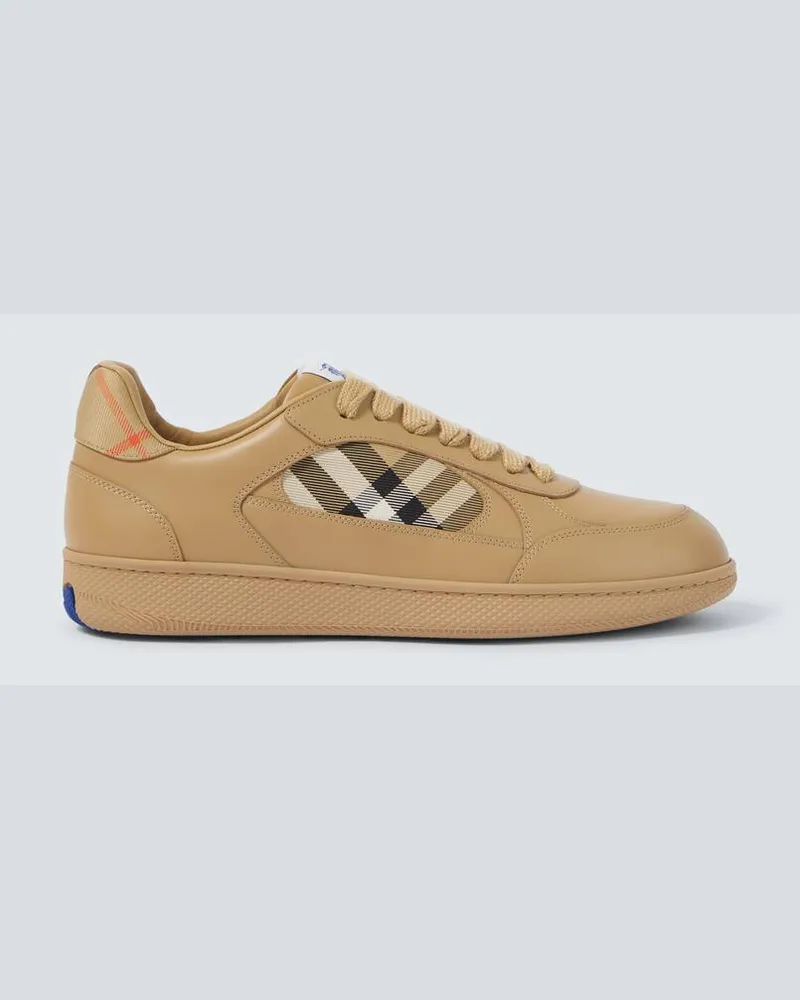 Burberry Sneakers Burberry Check aus Leder Beige