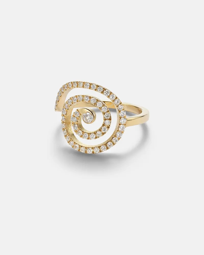 Ileana Makri Ring Spira aus 18kt Gelbgold mit Diamanten Gold
