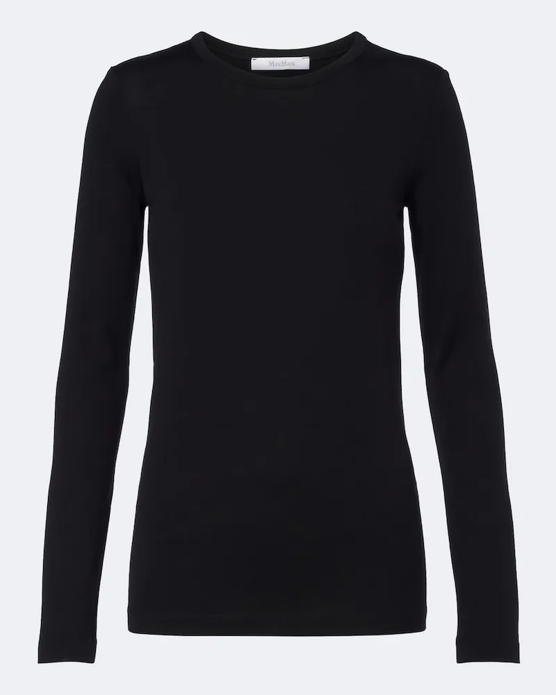 Max Mara Top aus Schurwolle Schwarz