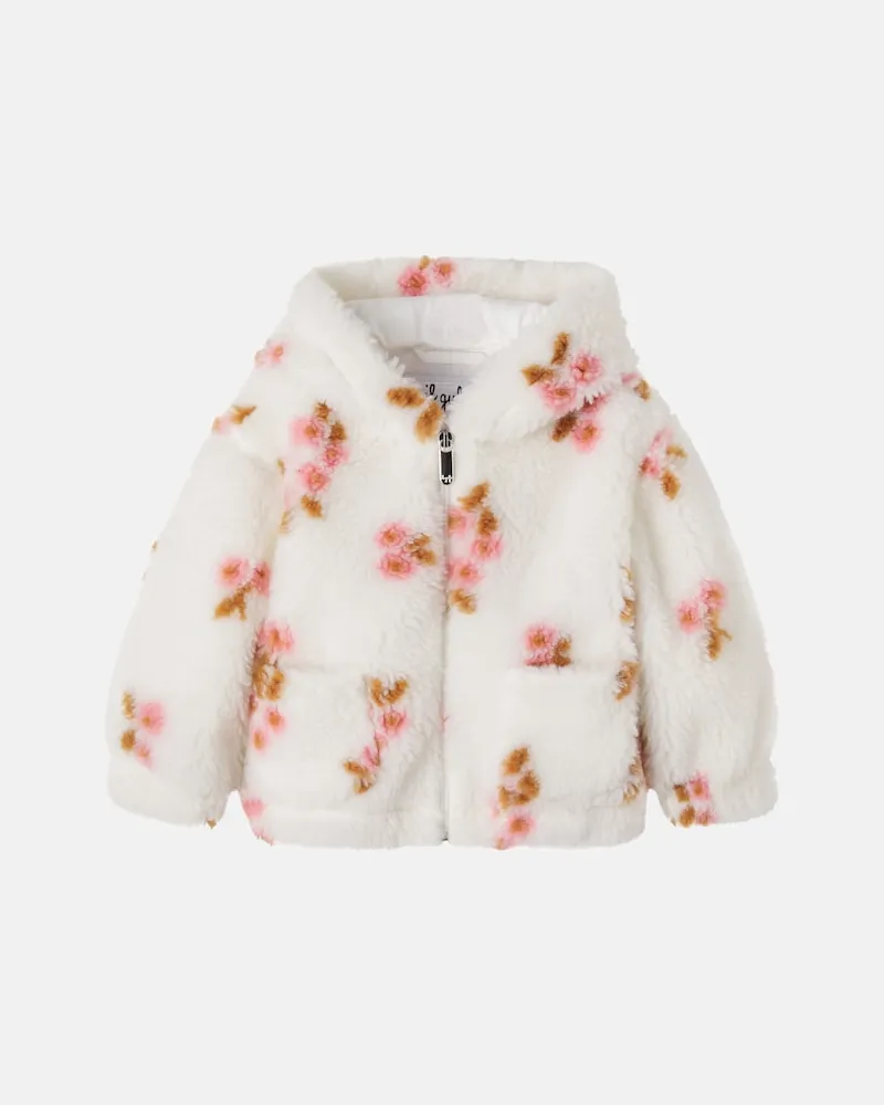 Il Gufo Jacke aus Teddyfleece Weiß