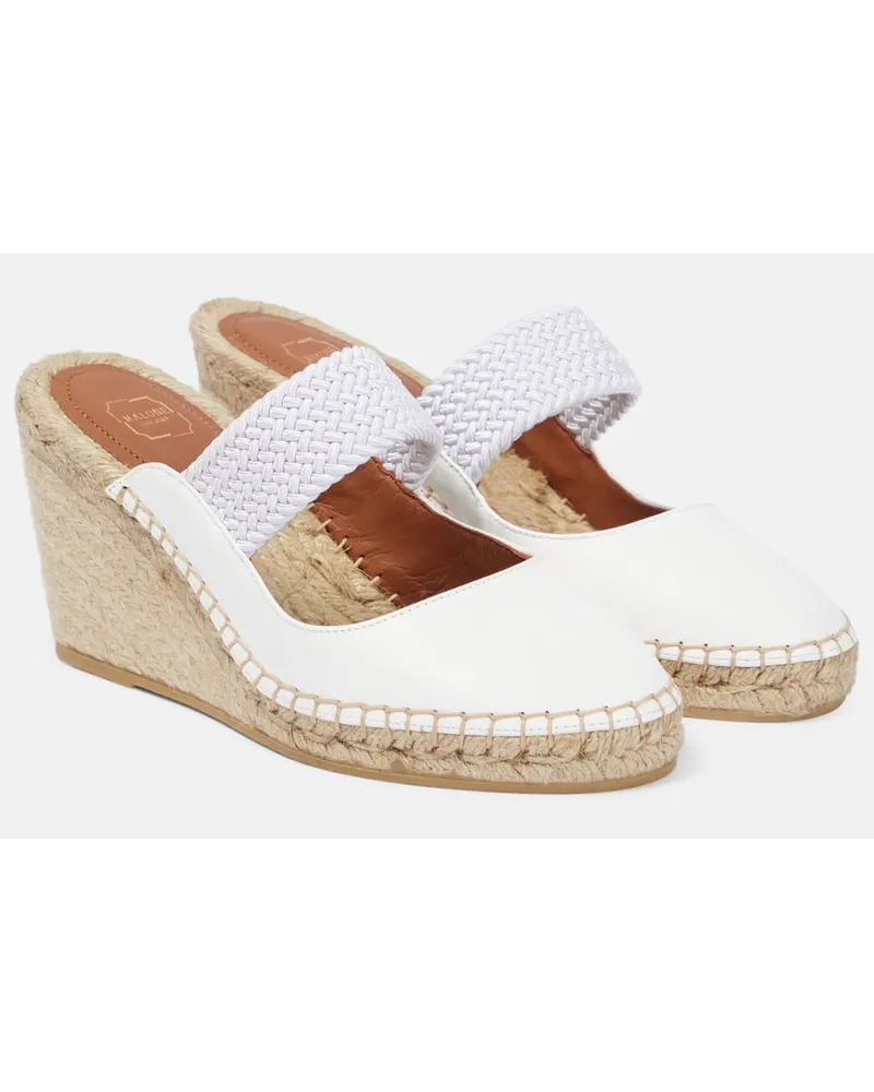 Malone Souliers Espadrille-Wedges Siena 70 aus Leder Weiss