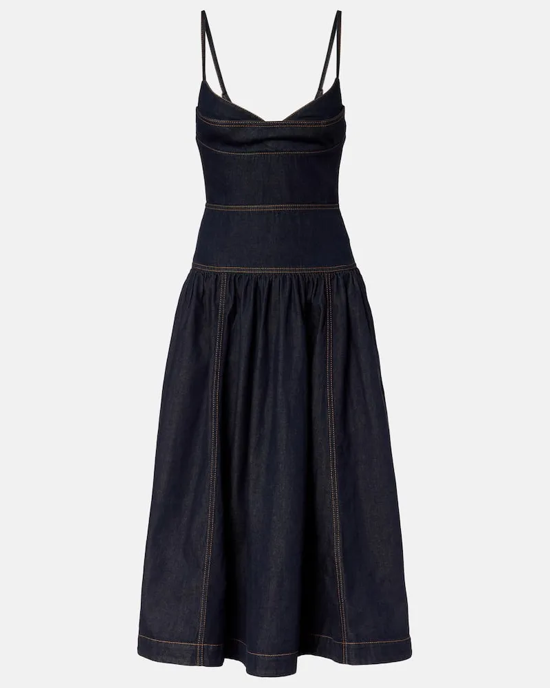 Zimmermann Midikleid aus Denim Blau