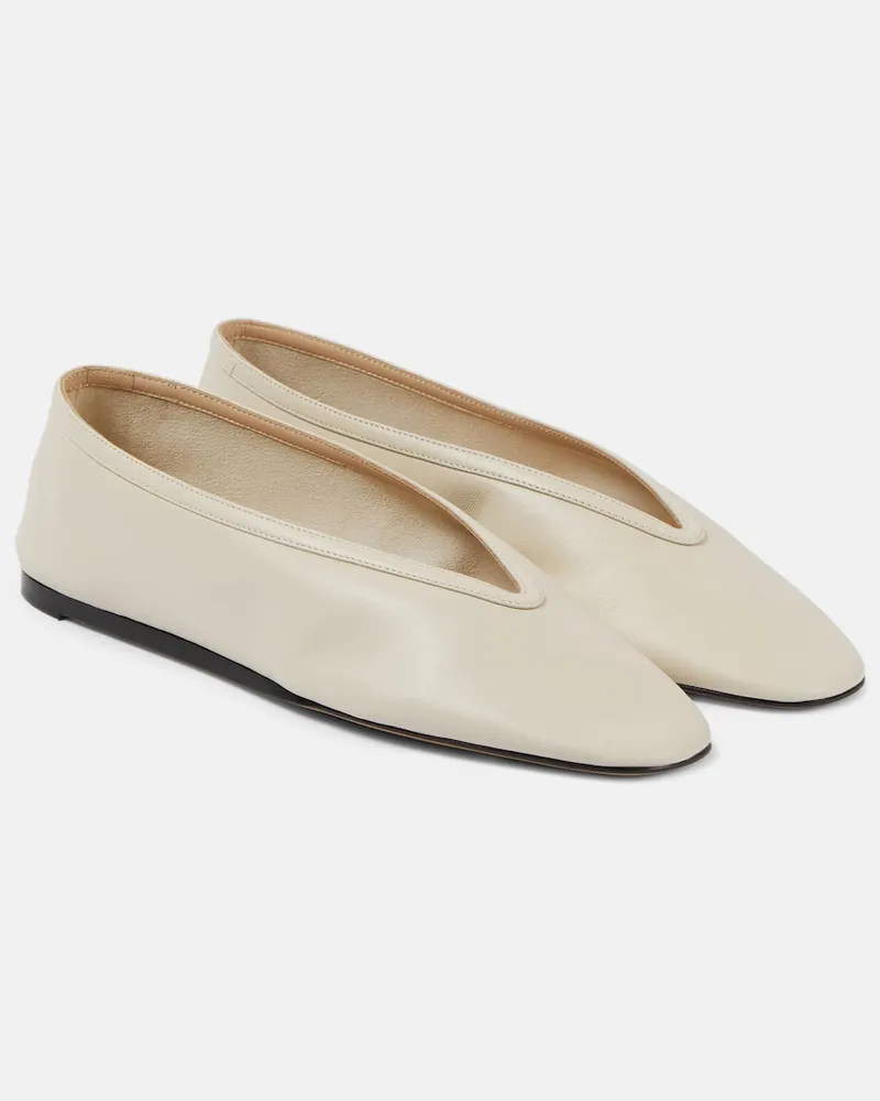 Le Monde Béryl Le Monde Béryl Slippers Luna aus Leder Weiß