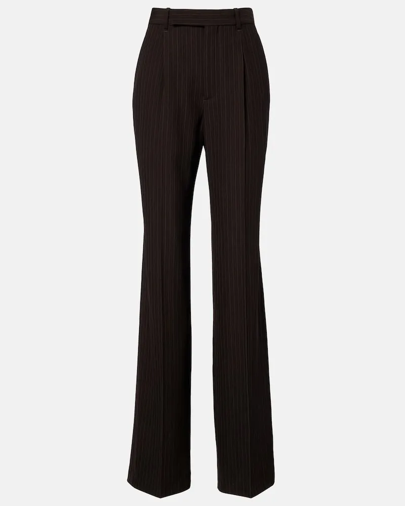 Saint Laurent Hose aus einem Wollgemisch Braun