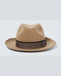 Borsalino Fedora-Hut aus Wolle Braun