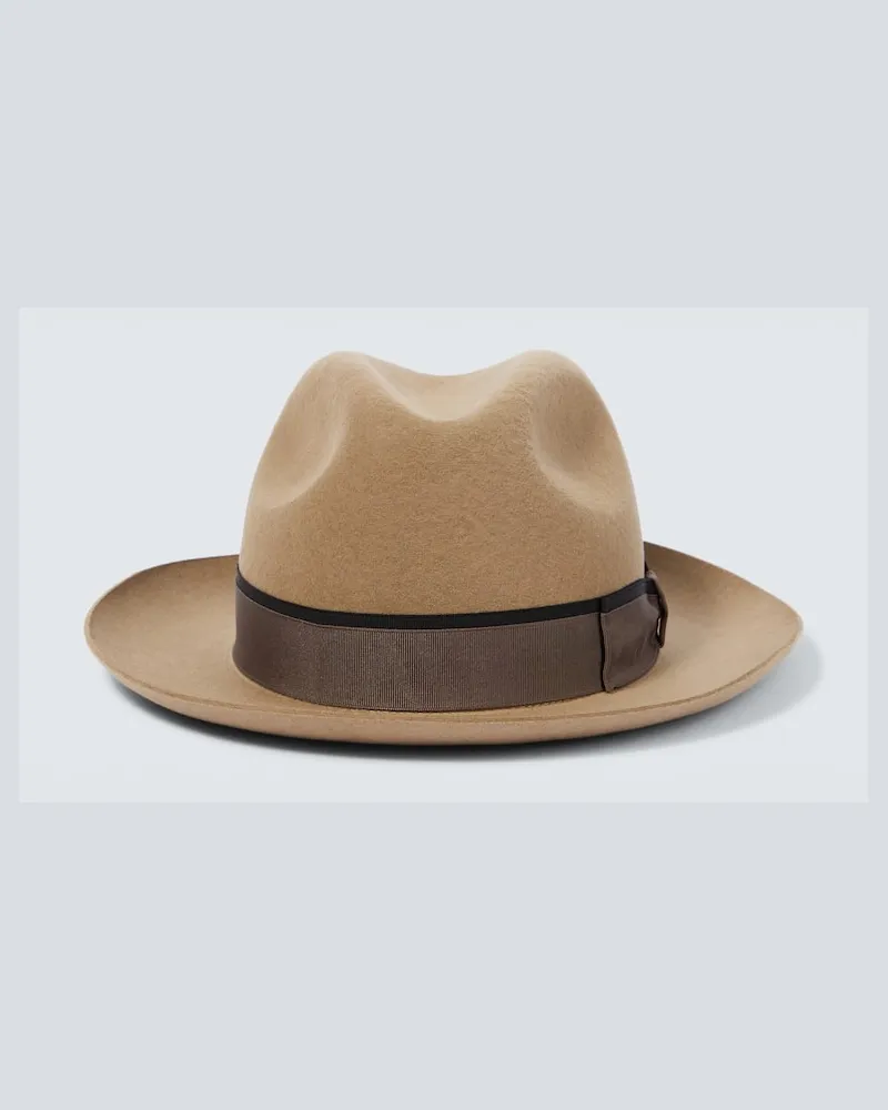 Borsalino Fedora-Hut aus Wolle Braun