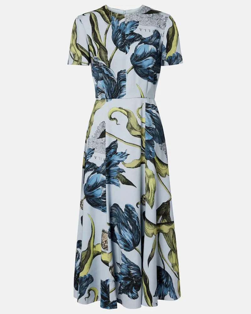 Erdem Bedrucktes Midikleid Blau