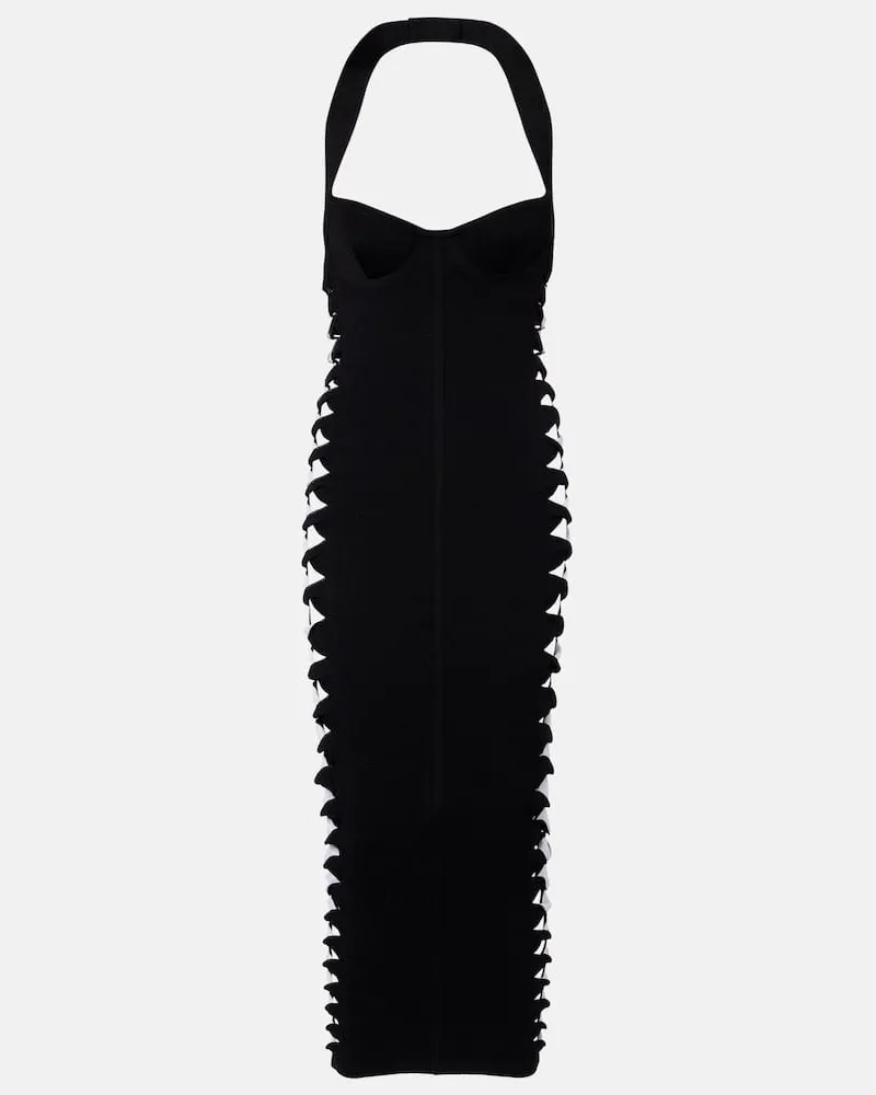 Balmain Midikleid aus Jersey Schwarz