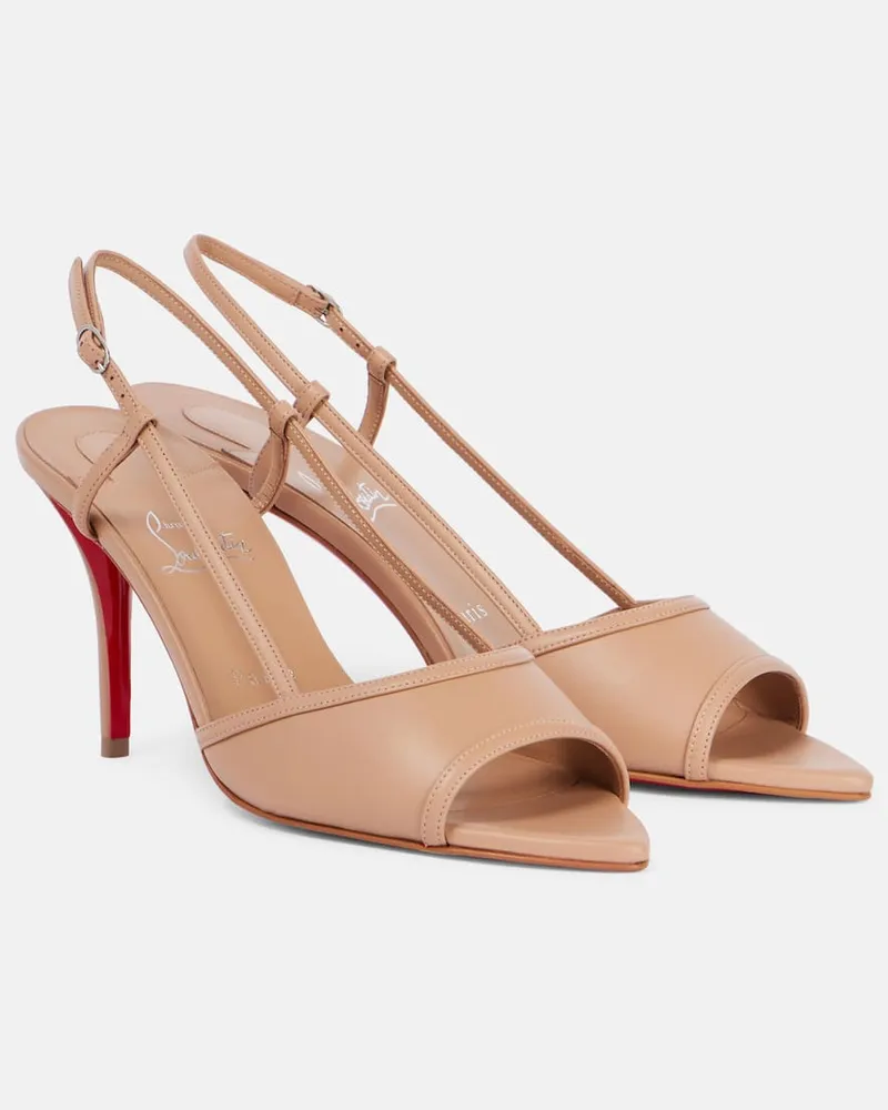 Christian Louboutin Slingback-Pumps Miss Z 80 aus Lackleder Beige