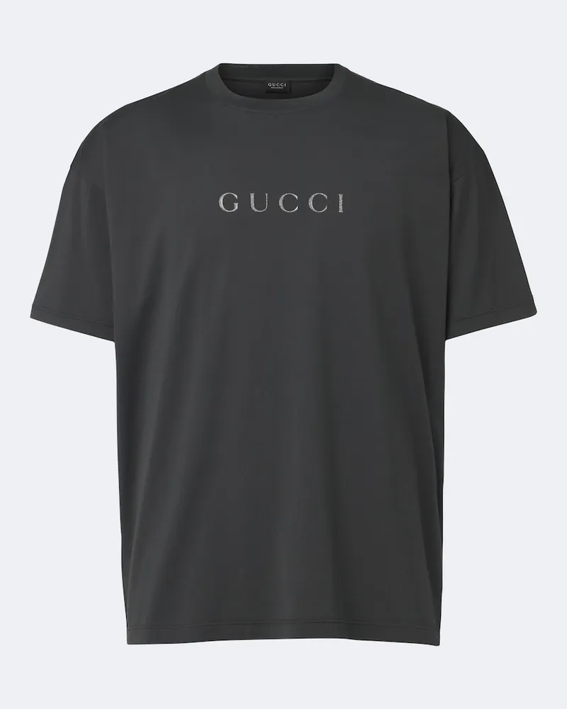 Gucci T-Shirt aus Baumwoll-Jersey Grau