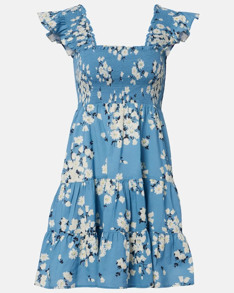 RIXO Minikleid Sidney aus Baumwolle Blau