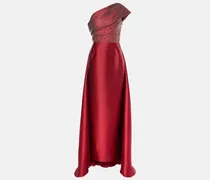 Robe Alba aus Satin mit Kristallen