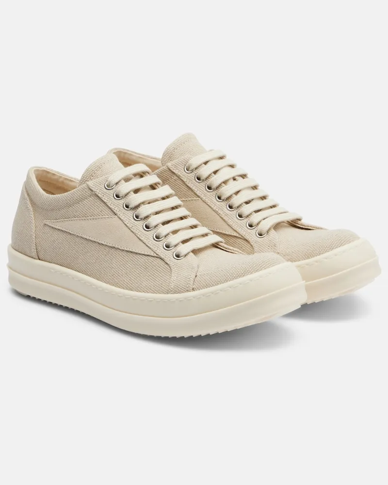 Rick Owens DRKSHDW Sneakers Vintage aus Canvas mit Veloursleder Beige