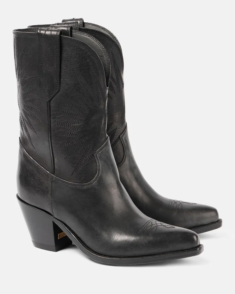 Golden Goose Westernstiefel Wish Star aus Leder Schwarz