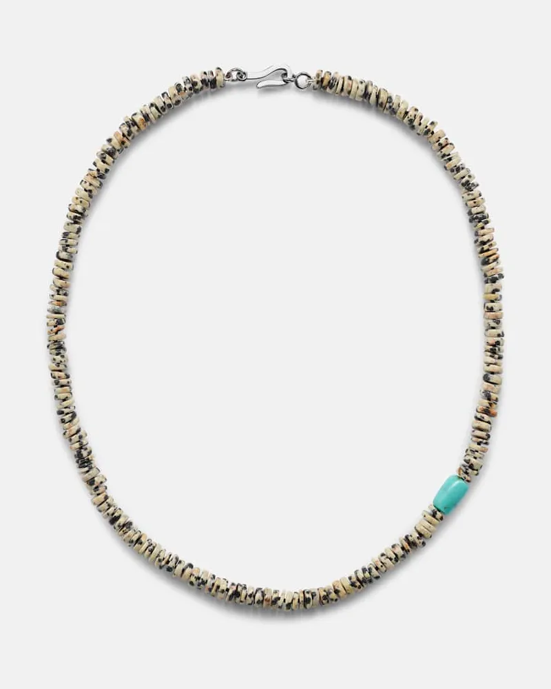 Ileana Makri Halskette aus Quarz mit 9kt Weißgold und Türkis Multicolor
