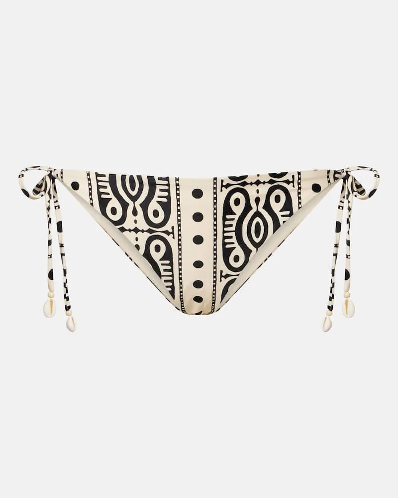 Johanna Ortiz Bedrucktes Bikini-Höschen Sagrado Beige