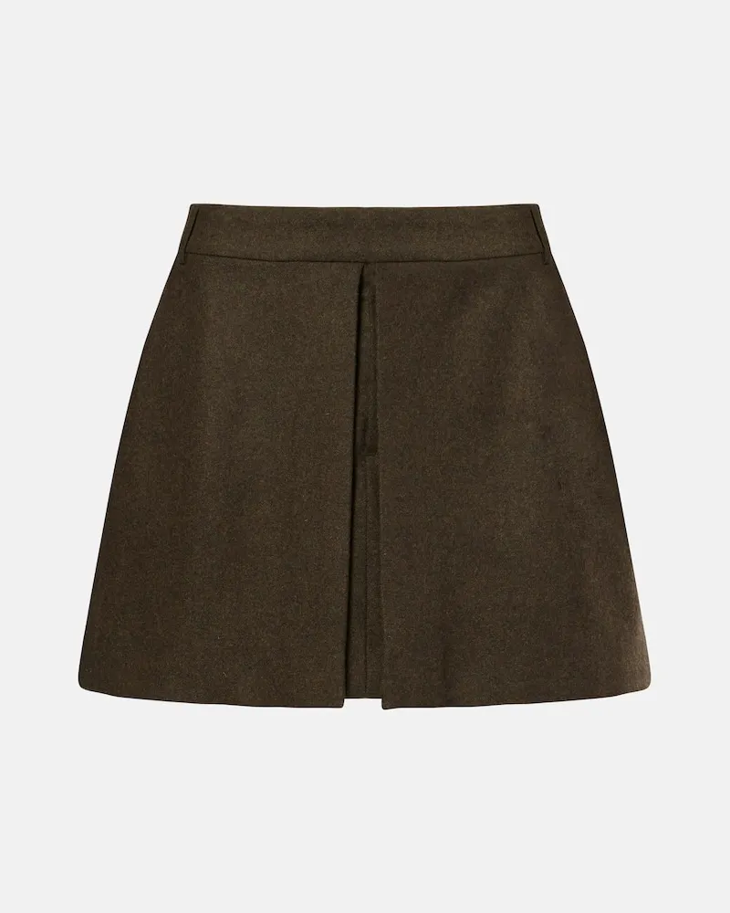 AMI Paris Minirock aus Wollflanell Braun