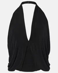 Saint Laurent Top aus Jersey Schwarz