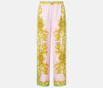 Weite Hose aus Seiden-Twill