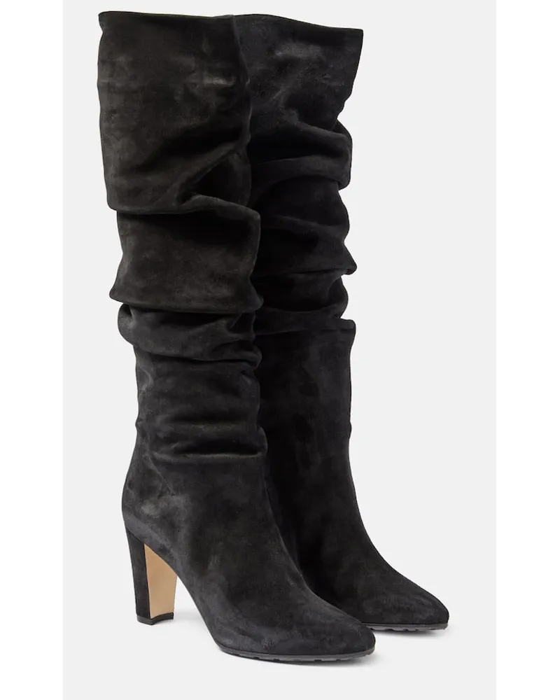 Manolo Blahnik Stiefel Calassohi 90 aus Veloursleder Schwarz