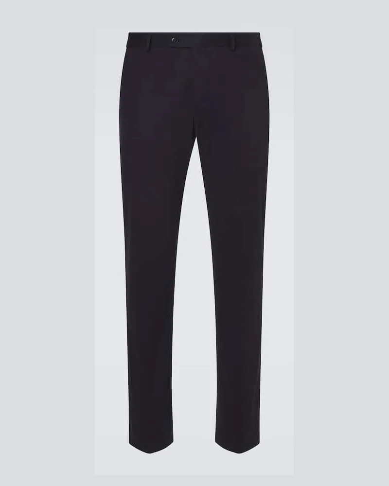Brioni Gerade Hose Pienza aus einem Baumwollgemisch Blau