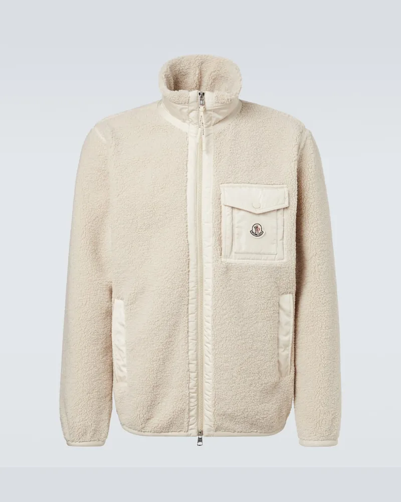 Moncler Jacke aus Teddyfleece Beige