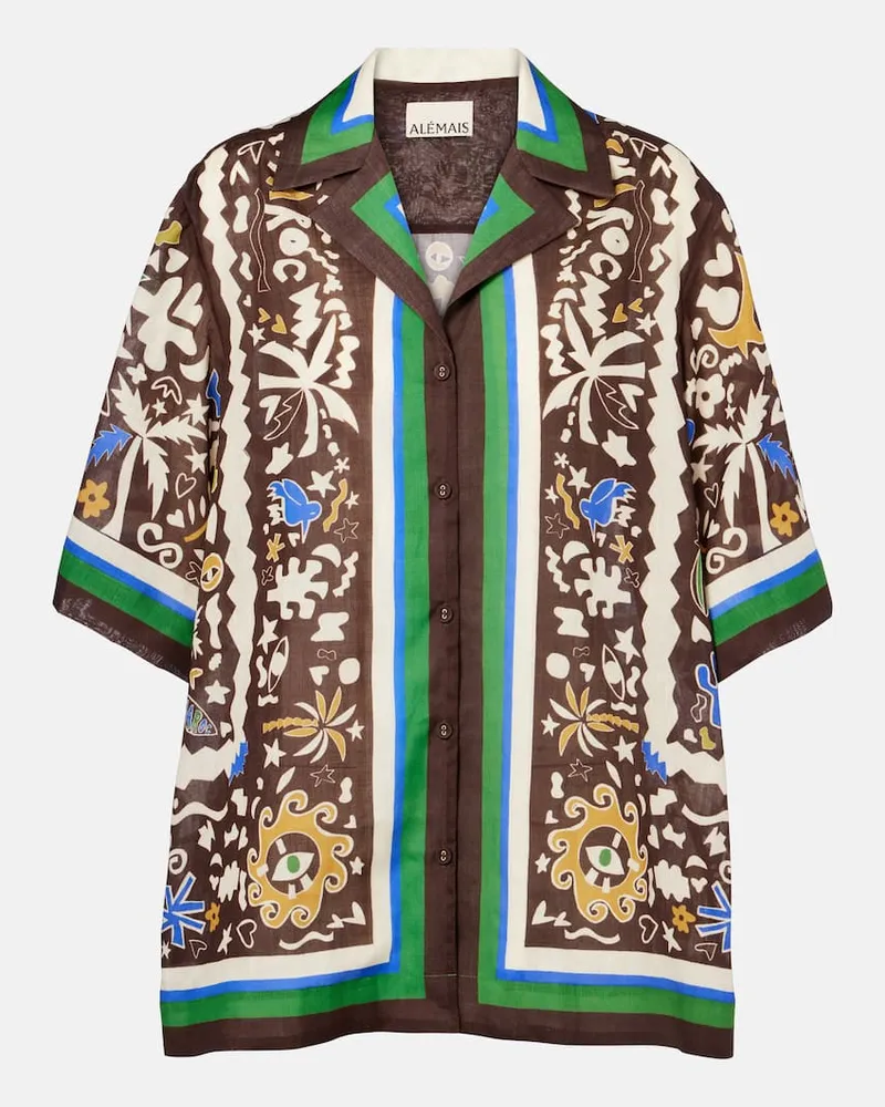 ALEMAIS Alémais Bedrucktes Hemd Maroc aus Ramie Multicolor