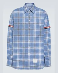 Thom Browne Hemd aus Leinen Blau