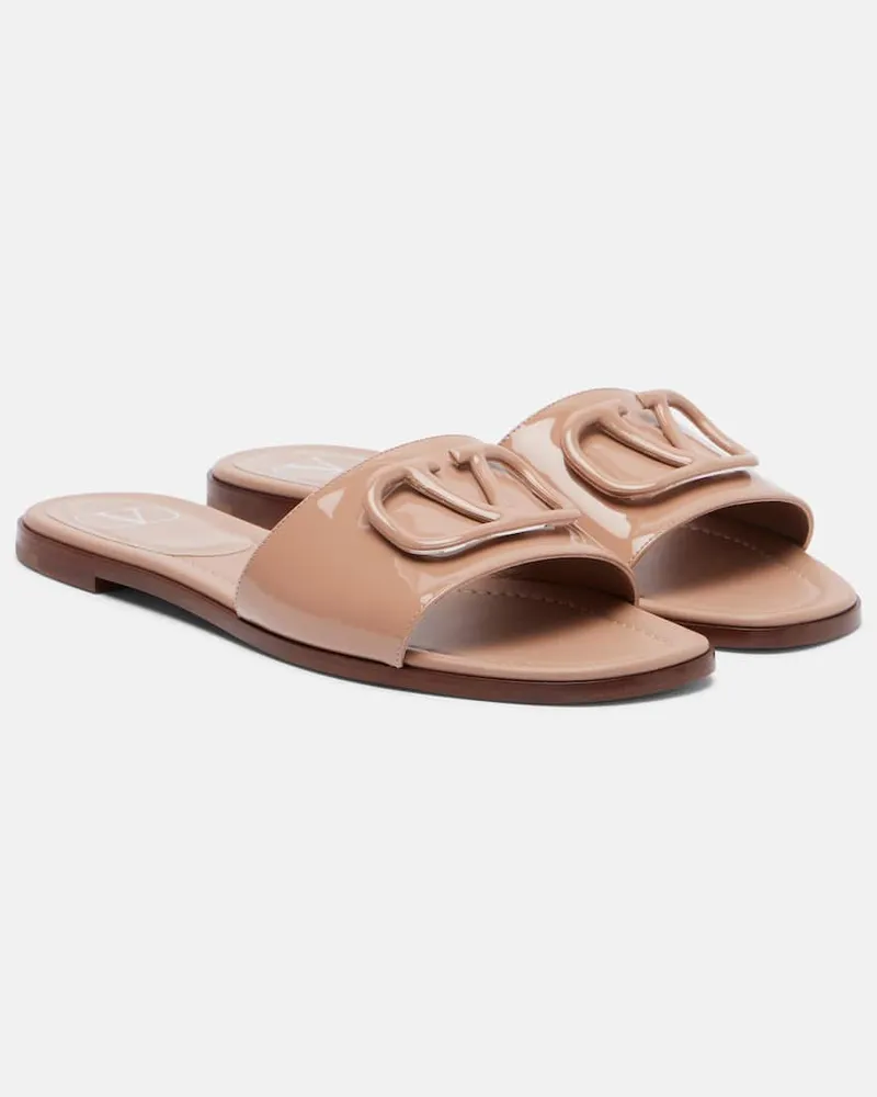 Valentino Garavani Pantoletten VLogo aus Lackleder Rosa