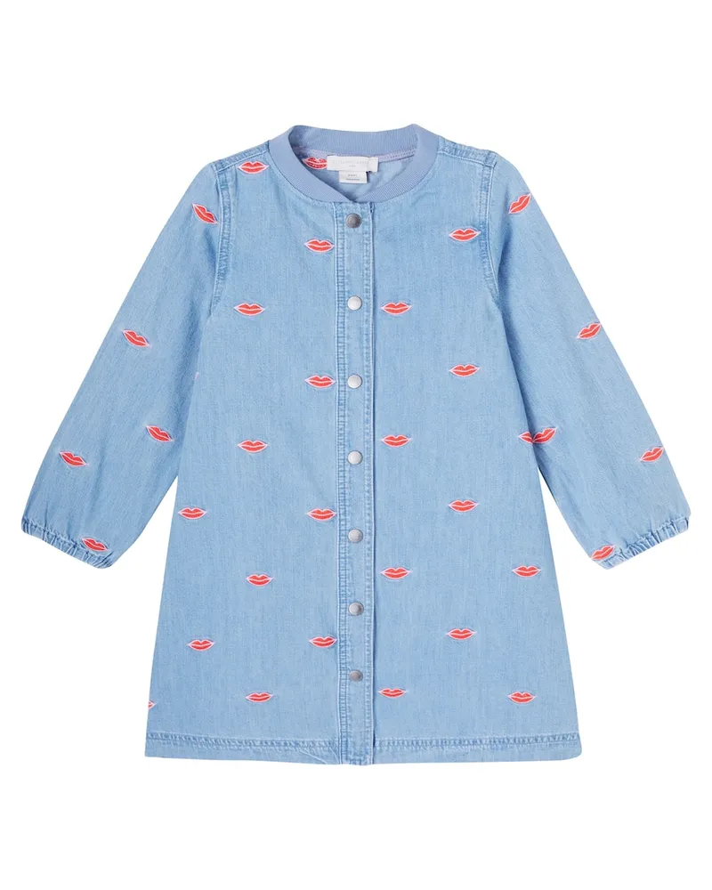 Stella McCartney Kids Besticktes Jeanskleid Blau