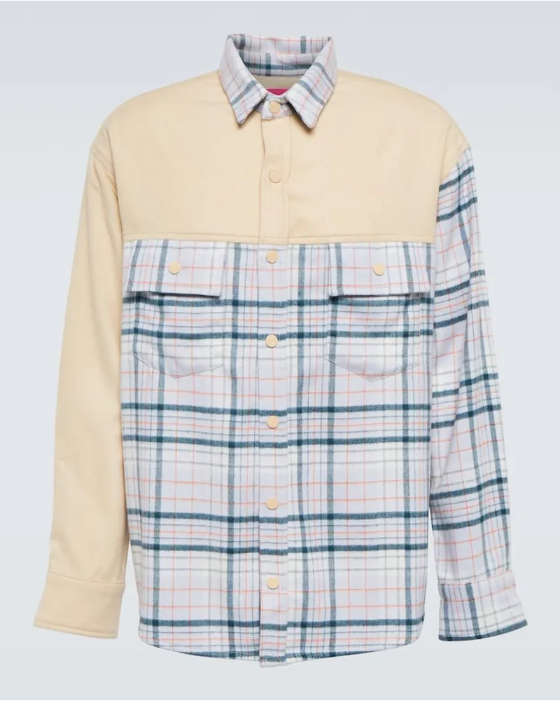 The Elder Statesman Hemd aus einem Wollgemisch Blau