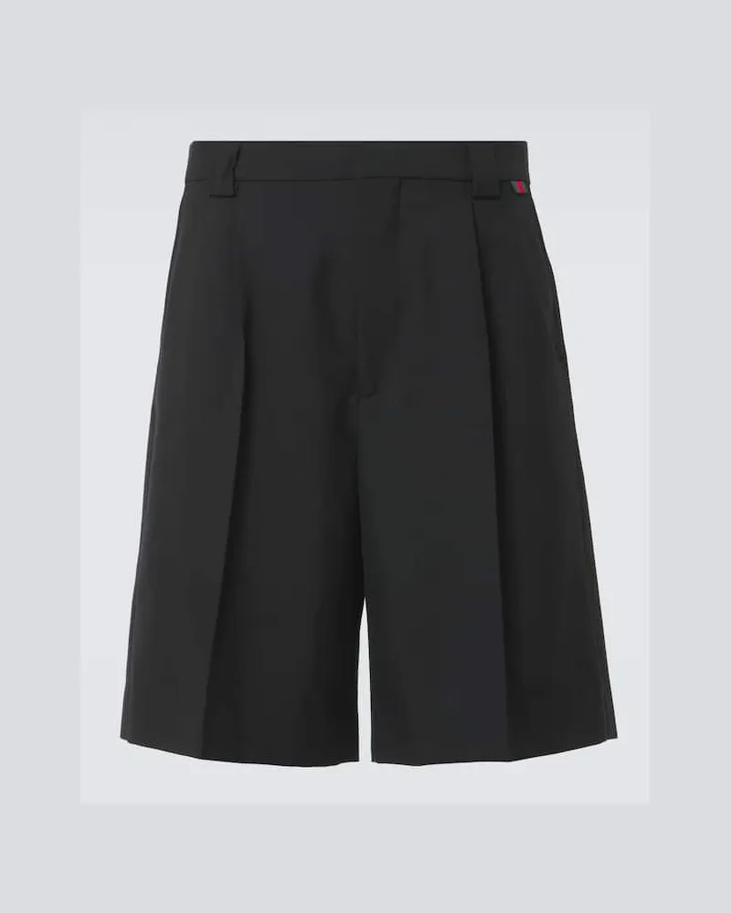 Gucci Bermuda-Shorts Web Stripe aus Twill Schwarz