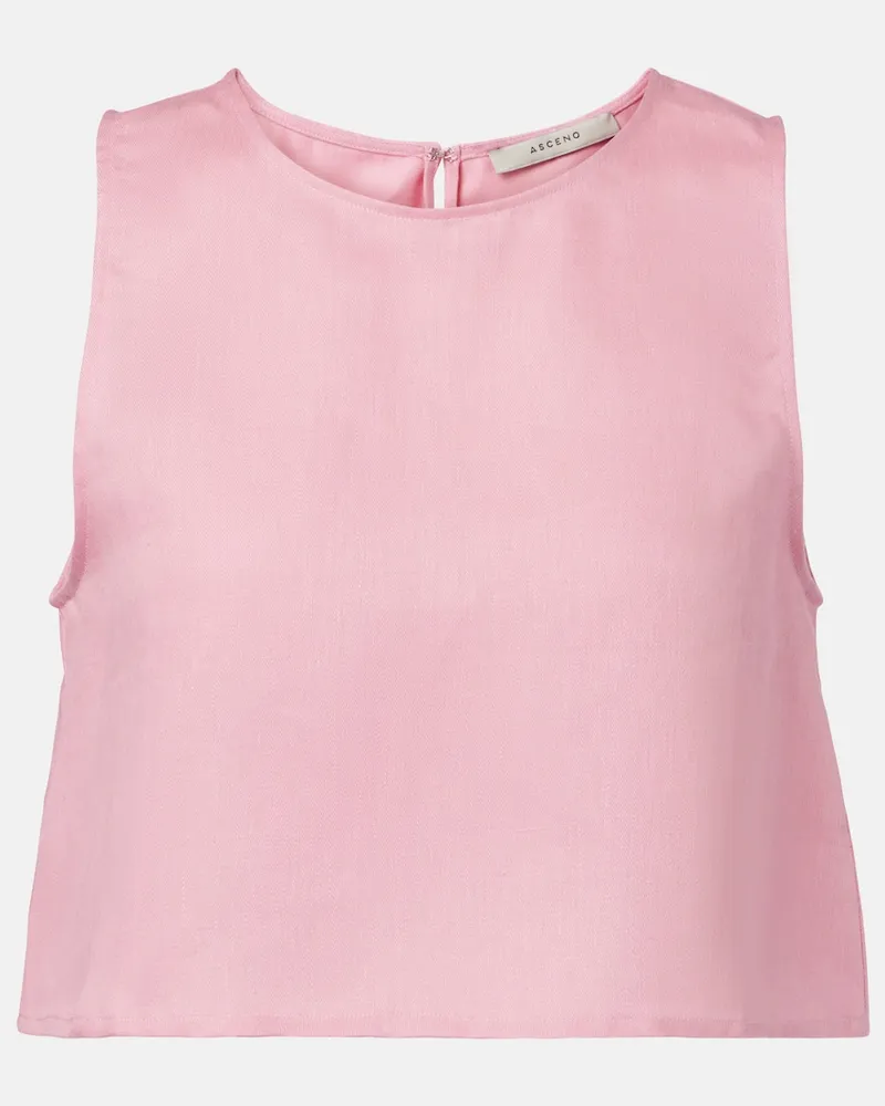 ASCENO Cropped-Top Kobe aus Leinen Pink