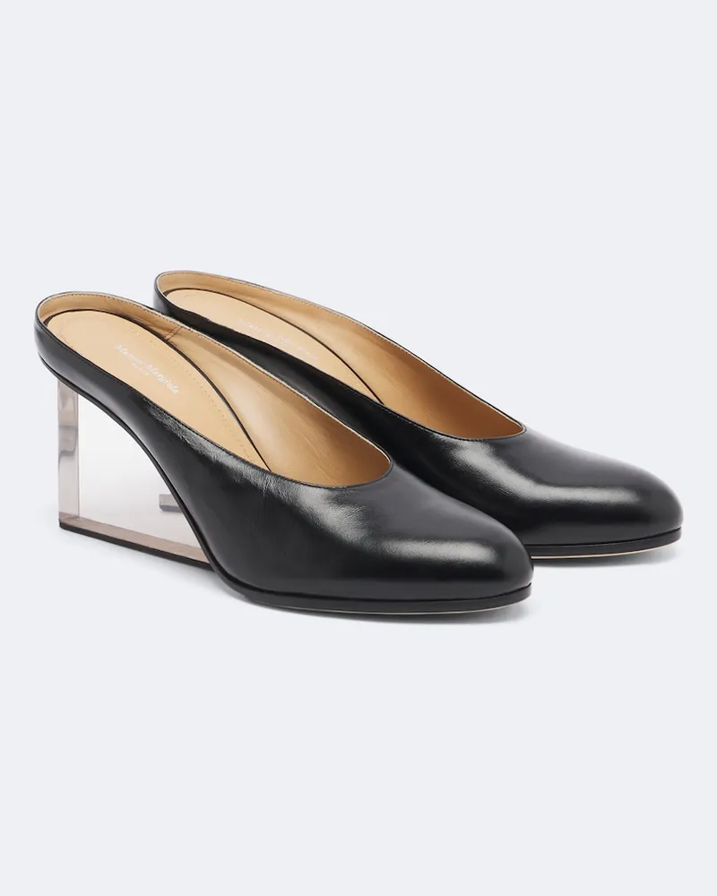Maison Margiela Wedge-Pantoletten aus Leder Schwarz