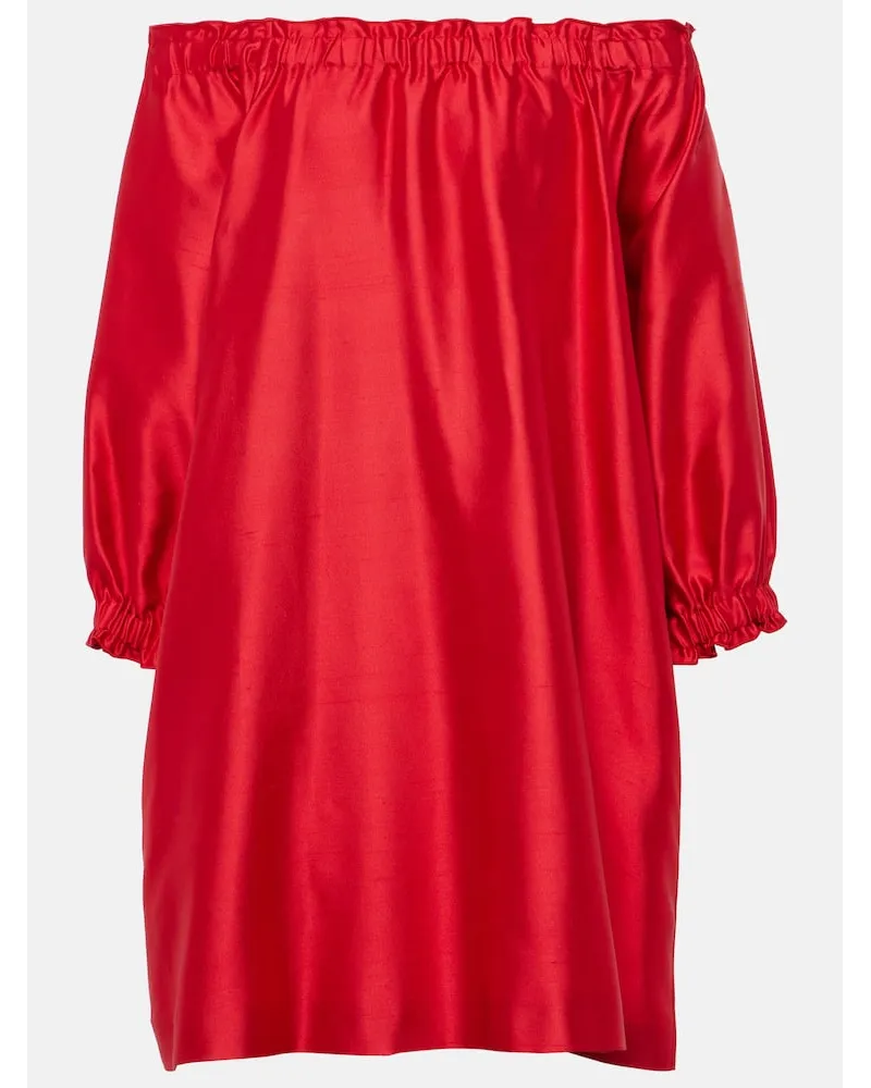 Max Mara Minikleid Lepre aus Seide und Baumwolle Rot