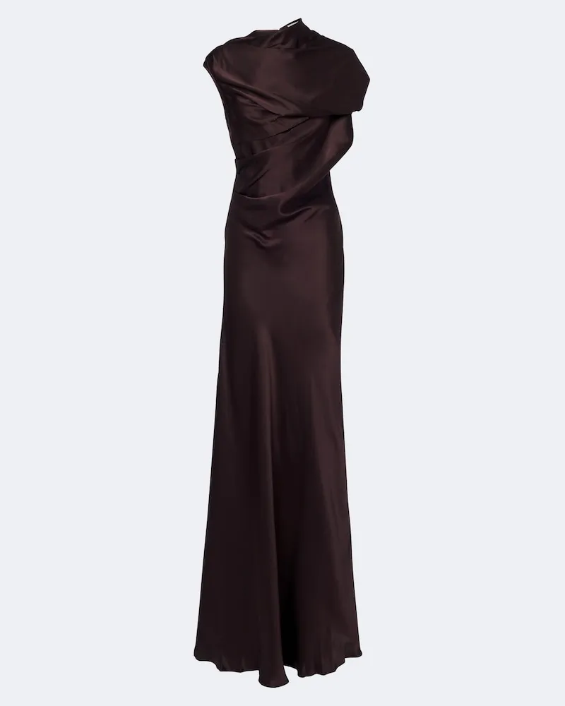 TOVE Robe Saige aus Satin Braun