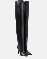 David Koma Overknee-Stiefel aus Leder Schwarz