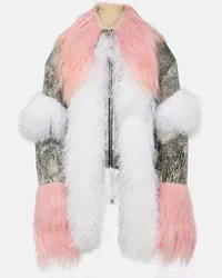 ATTICO Lederjacke mit Shearling Multicolor