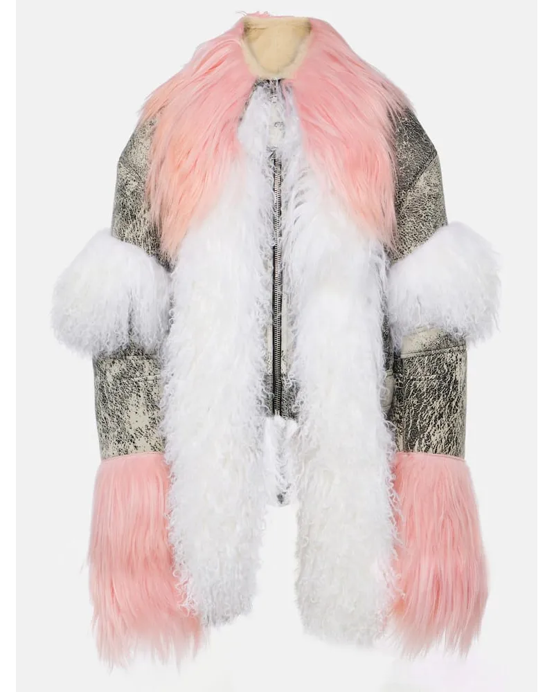 ATTICO Lederjacke mit Shearling Multicolor