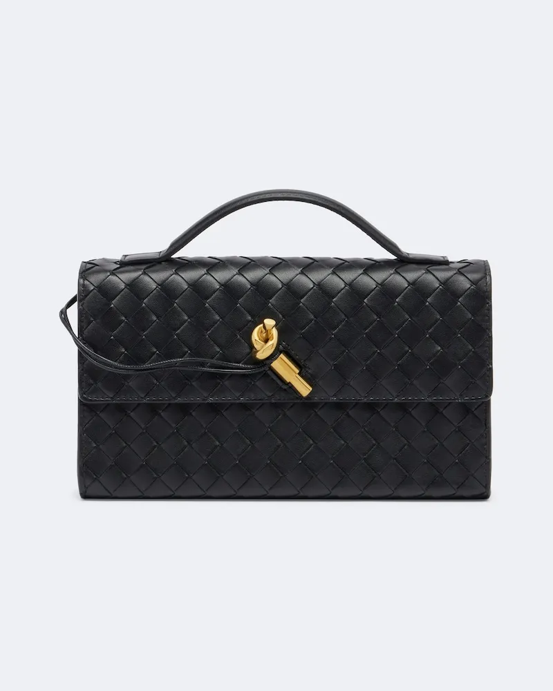 Bottega Veneta Clutch Andiamo Small aus Leder Schwarz