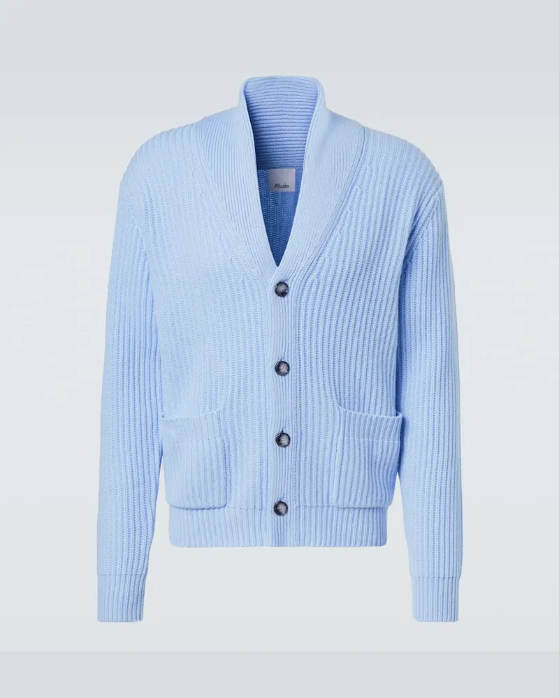 ALLUDE Cardigan aus Rippstrick Blau