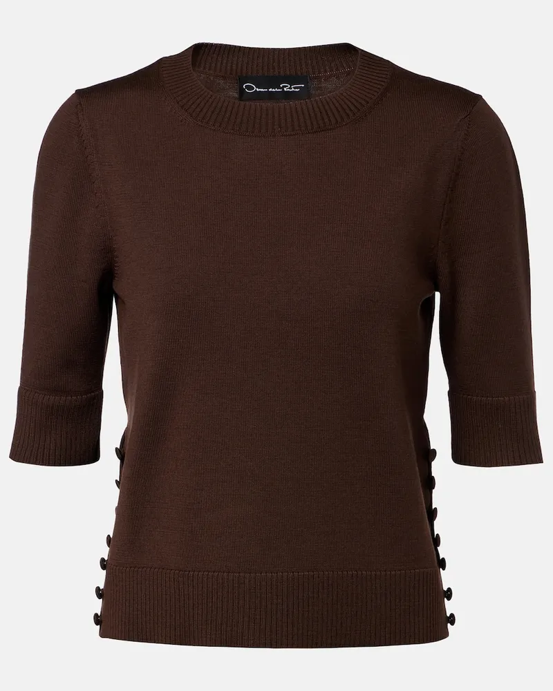 Oscar de la Renta Pullover aus Schurwolle Braun