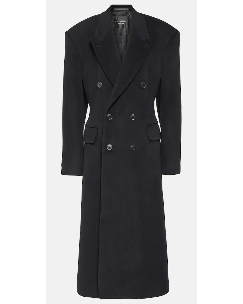 Balenciaga Mantel Cinched aus einem Kaschmirgemisch Schwarz